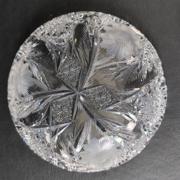 VTG BRILLIANT CUT GLASS ROUND SMALL BOWL - Picture 7 of 9